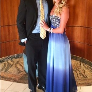 Blue Ombré Sparkle Gown